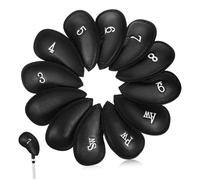 ANDRESLAD 12pcs Golf Club Iron Head Covers with Soft Lining PU Material Fit Golf Rod Protectors Putter Covers for Scratch Prevention and Stylish Golfing Accessories