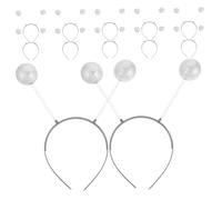 ANDRESLAD 12pcs Silver Glitter Ball Martian Antenna Headbands Comfortable Non-slip Fit Halloween Cosplay Party Accessories for Women
