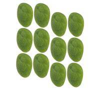 ANDRESLAD 12pcs Simulated Moss Rocks for Garden Miniatures Fake Moss Stones for Lawn Landscaping Decorative Faux Stones for Outdoor Wall Ornaments and Desktop Decor