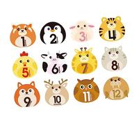 ANDRESLAD 12sheets Twelve Month Milestone Stickers for Nursery Animal Prints Newborn Decorative Cards