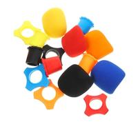 ANDRESLAD 15pcs Microphone Accessories with Covers Protection Rings and Bottom Caps Mixed Colors Elastic and Reusable Mic Covers to Prevent Shock Slip Moisture for Various Microphones