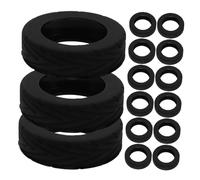ANDRESLAD 16pcs Silicone Luggage Wheel Covers Noiseless Spinner Protectors for Suitcases and Office Chair Casters Travel Accessory Reducing Rolling Noise Fit