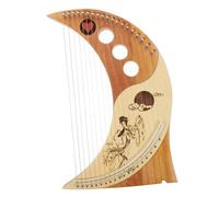 ANDRESLAD 19-string Solid Wood Lyre Harp Metal Strings Ancient Style Musical Instrument for Adults with Carrying Case Suitable for Beginners and Performance Random Color