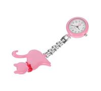ANDRESLAD 1pc Cute Cat Quartz Nurse Pocket Watch Clip Hanging Watch Dial Design for Nurses and Medical Professionals Stylish and Practical Pink