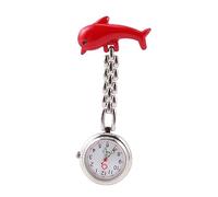 ANDRESLAD 1pc Nurse Pocket Watch Luminous Design Creative Clip Fob Watch for Medical Staff Portable Timepiece Red Dolphin Style for Doctors and Nurses