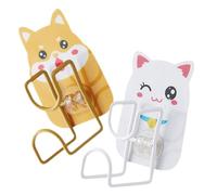 ANDRESLAD 2 pcs Adhesive Wall Hooks Heavy Duty No Punch Mount Cute Animal Design for Washbasin Towel Handbag Hanging Kitchen Bathroom Storage Organizer