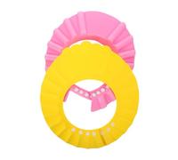 ANDRESLAD 2 Pcs Baby Hair Washing Shield Shower Caps Toddler Bath Visor Assorted Color Thickened Pe Material Adjustable Size Comfortable Fit Prevents Water Entering Ears for Bathing