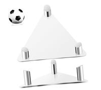 ANDRESLAD 2 Pcs Clear Acrylic Ball Stand Holder Triangular Sports Ball Display Rack for Basketball Football Volleyball Rugby Stable Transparent Organizer for Multi-sport Storage and
