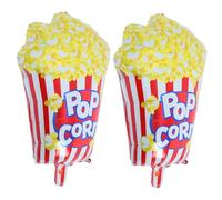ANDRESLAD 2 Pcs Large Foil Popcorn Balloons for Movie Night Party Decorations Easy to Assemble Movie Balloon Props for Birthday Shower Halloween Carnival Theme Celebrations