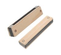 ANDRESLAD 2 Pcs Wooden Harmonica DIY Musical Instrument for Portable Compact Mouth Organ Made of Premium Wood Safe and Tuned for Boys and Music Play and Learning