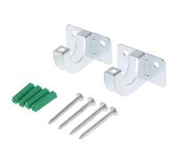 ANDRESLAD 2 Set Zinc-Plated Metal Gardening Hooks with Screws Heavy-Duty Water Hose Brackets for Wall Hanging and Organizing Water Pipes Rust-Resistant Steel Watering Hose Holders for