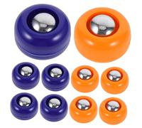 ANDRESLAD 20 Pcs Mini Tabletop Shuffleboard Pucks Curling Stones Replacement Set for Home Office Outdoor Use with Blue and Orange Accessories for Family Party Games