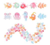 ANDRESLAD 200pcs Mini Resin Sea Animal Figurines Small Ocean Creatures Tiny Marine Life Miniatures for Fish Tank Decor Fairy Garden Under the Sea Party Supplies