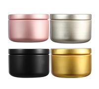 ANDRESLAD 24pcs 50ml Metal Candle Tins Set with Lids for DIY Candle Making, Solid Scented Wax Containers, Assorted Matte Gold, Gold, Matte Pink, and Black for Travel and Home Storage