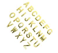 ANDRESLAD 26Pcs Self-adhesive Alphabet Letter Sign Gold Electroplated House Door Mailbox Address Plaques for Outdoor Garden Office Hotel