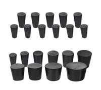 ANDRESLAD 27pcs Black Solid Rubber Stoppers Set, Laboratory Plug Caps Assorted Sizes #000 to #7, Sturdy Lab Equipment Rubber Hole Plugs for Sealing Bottles and Flasks