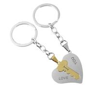 ANDRESLAD 2pairs Cute Keyring Wire Keychain Heart Shape Keyring Personalised Bag Charm