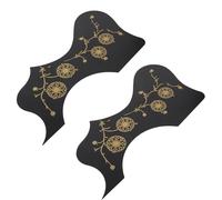 ANDRESLAD 2pcs Acoustic Guitar Pickguard Scratch Plate for Cutaway Folk Guitars Self-adhesive Anti-scratch Protection Black Replacement Pick Guards for Musical Instruments