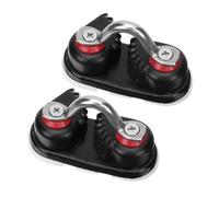 ANDRESLAD 2pcs Aluminum Kayak Cam Cleat with Guiding Ring Boat Rope Lock Anchor Buckle Holder for Sailing Dinghy Accessories Black