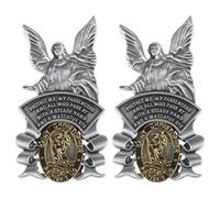 ANDRESLAD 2pcs Angel Car Visor Clip for Travel Safety with Inspirational Religious Blessing Charm, Catholic Guardian Angel Decoration for Family Friends, Car Interior Accessory