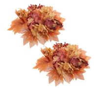 ANDRESLAD 2pcs Autumn Candle Wreaths with Artificial Maple Leaves, Fall Candle Rings for Pillars, Thanksgiving Table Centerpieces and Front Door Seasonal Home Decor