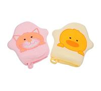 ANDRESLAD 2pcs Baby Bath Sponge Set Soft Cotton Bubble-producing Cartoon Designs Newborn Boys and Girls Bath Mitts Travel-Friendly Wall-Hanging Random
