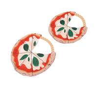 ANDRESLAD 2pcs Bite-resistant Cotton Rope Flying Disc for Dogs Pizza-shaped Tossing for Puppy Training and Outdoor Fetch Gentle Chew Support and Interactive Exercise