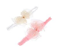 ANDRESLAD 2pcs Bowknot Headband Baby Lace Hair Band Newborns Infants Hair Accessories Trendy