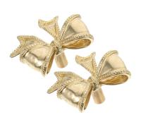 ANDRESLAD 2pcs Brass Bowknot Cabinet Handles Bow Shape Door Pulls for Furniture, Entrance, Wardrobe with Decorative Antique Brass Finish