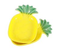 ANDRESLAD 2pcs Ceramic Small Pet Food Bowls Non-toxic Hamster Feeding Basins for Rabbits and Small Animals Pineapple Pattern Dishwasher Safe Suitable for Pets