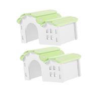 ANDRESLAD 2pcs Colorful Hamster Hideout Houses PVC Small Animal Hut Cozy Rat and Dwarf Hamster Sleeping Nest with Bright Design for Guinea Pigs and Squirrels