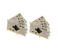 ANDRESLAD 2pcs Creative Hip Hop Playing Cards Alloy Brooch Pin with Rhinestones for Men and Women Enamel Lapel Pin Accessories Unique Fashion Statement for Party and Everyday Wear Gold