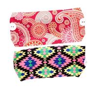 ANDRESLAD 2pcs Creative Printed Stretchy Headscarf Multi-purpose Yoga Sports Headband for Women Strangulation Headband Button