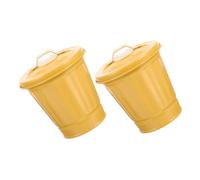 ANDRESLAD 2pcs Desk Waste Can Lid Touch Top Bin Office Bin Small Storage for Desk Home Office