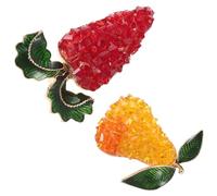 ANDRESLAD 2pcs Diamond Encrusted Carrot Veggie Brooches Cute Rhinestone Pins for Clothes Jackets Scarf Winter Wedding Funny Brooches