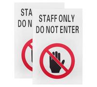 ANDRESLAD 2pcs Do Not Enter Warning Sign Sticker Self-adhesive No Trespassing Decals for Private Property Access Control High-visibility Safety Label for Doors Walls Plastic Versatile