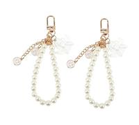 ANDRESLAD 2pcs Elegant Pearl Keychain Angel Design Key Ring for Girls Year Old Bag Ornament