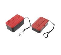 ANDRESLAD 2Pcs Fishing Live Bait Box Set - Portable Plastic Double-Layer Worm Container with Breathable Holes - Small and Medium Size Worm Holder for Outdoor Angling and Fishing Accessories