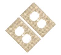 ANDRESLAD 2pcs Golden Rhinestone Decorative Outlet Covers with Wall Plate for Electrical Sockets, Bling Socket Cover Set for Home Lighting and Bedroom Accent, Electric Receptacle Plug