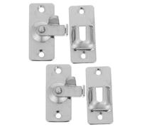 ANDRESLAD 2pcs Heavy-Duty Stainless Steel Right Angle Barn Door Latch Locking Hasp for Sliding Doors Installation Whisper-Quiet Flip Gate Security Bolt for Interior Cabinets