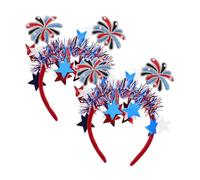 ANDRESLAD 2pcs Independence Day Headbands for Women Usa Themed Patriotic Accessories with Red White Blue Design Comfortable Fit Hair Hoops for July Party and July Celebration