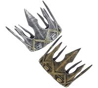 ANDRESLAD 2pcs Medieval King Crown Set Vintage Men's Crowns Soft 3D Foam Halloween Cosplay Headband Party Headdress Decorative Performance for Adults