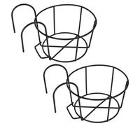 ANDRESLAD 2pcs Metal Rabbit Hay Rack Hanging Feeder for Small Animals Keeps Hay Clean and Elevated Suitable for Rabbits Guinea Pigs and More Black Racks