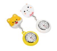 ANDRESLAD 2pcs Nurse Fob Watch with Retractable Clip Date and Weekday Fashionable Solid Color Design for Nurses and Medical Staff As Gifts