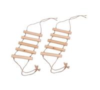 ANDRESLAD 2pcs Parrot Climbing Stair Swing Wooden for Birds Chewing Plaything Interactive Activity Ladder for Parakeet Cockatiel Budgie Pet Exercise