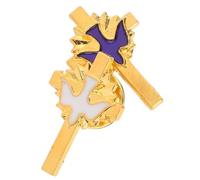 ANDRESLAD 2pcs Peace Dove Brooch Pins for Women Religious Communion Accessories Vintage White Amp Blue Alloy Lapel Pins for Baptism Party Decorations