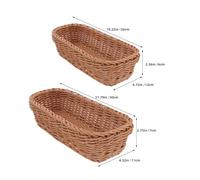 ANDRESLAD 2pcs Plastic Utensil Caddy Basket Flatware Organizer for Kitchen Party Countertop Storage Easy-clean Woven Design Cutlery Holder for Office Picnic