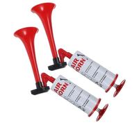 ANDRESLAD 2pcs Portable Handheld Air Horn Fans Horn with Hand Push Pump Bright Red Lightweight Cheer Trumpet for Sports Events Camping Celebrations and Safety Signaling