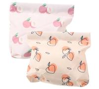 ANDRESLAD 2pcs Portable Makeup Bags Cute Mini Storage Pouches for Lipstick Coins and Keys Women The Go Milk Apricot Peach