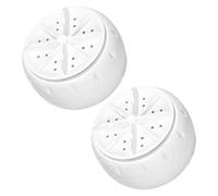 ANDRESLAD 2pcs Portable Mini Countertop Washing Machines with Bottom Suction Cup USB Powered Automatic Turbo Washer for Delicate Underwear Rv Travel Apartment Laundry Plastic